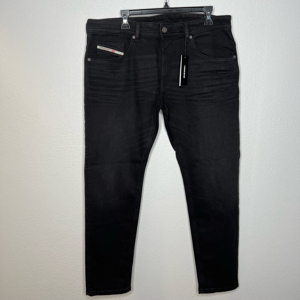 New Diesel Thommer Slim Fit Black Denim Jeans Mens size 36 x 32